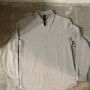 lululemon athletica  Men’s Light Gray Casual Button-Down Shirt